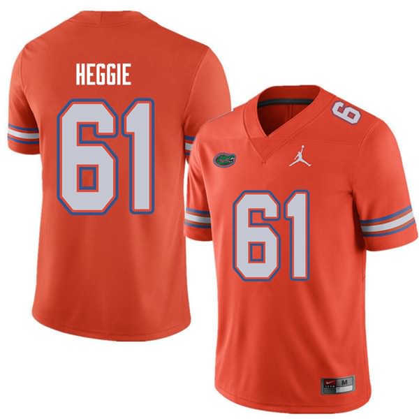 NCAA Florida Gators Brett Heggie Men's #61 Jordan Brand Orange Stitched Authentic College Football Jersey FZI0064YD